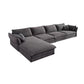 Contemporary Cushions Sofa & Chaise Loose Back Flared Arm Sofa