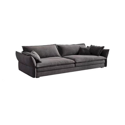 Contemporary Cushions Sofa & Chaise Loose Back Flared Arm Sofa