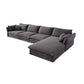 Contemporary Cushions Sofa & Chaise Loose Back Flared Arm Sofa