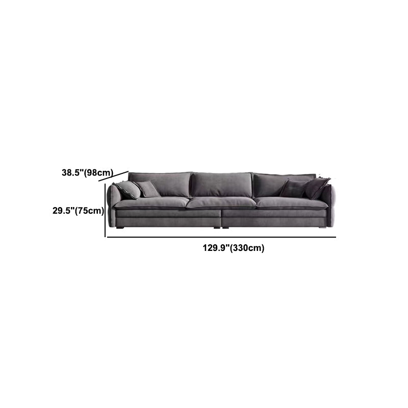 Contemporary Cushions Sofa & Chaise Loose Back Flared Arm Sofa