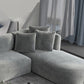 Canapé en velours gris avec chaise 68,9 "d canapé de bras carré avec oreillers