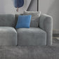 Canapé en velours gris avec chaise 68,9 "d canapé de bras carré avec oreillers