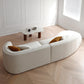 Scandinavian Curved Sofa with Chaise 49.21-In D 4-Seater Sofa