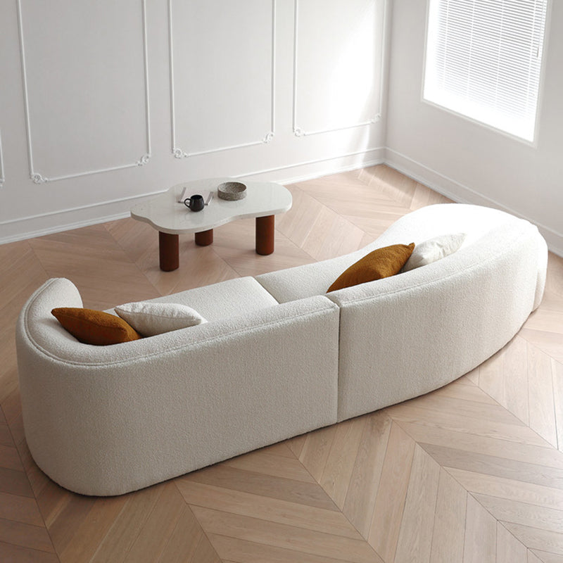 Scandinavian Curved Sofa with Chaise 49.21-In D 4-Seater Sofa
