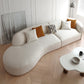 Scandinavian Curved Sofa with Chaise 49.21-In D 4-Seater Sofa