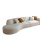 Scandinavian Curved Sofa with Chaise 49.21-In D 4-Seater Sofa