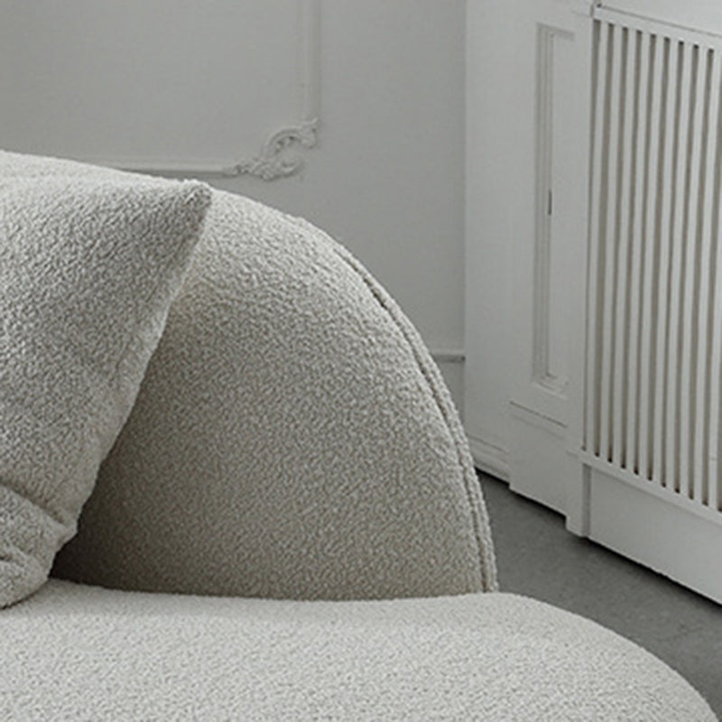 Scandinavian Curved Sofa with Chaise 49.21-In D 4-Seater Sofa