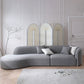 Scandinavian Curved Sofa with Chaise 49.21-In D 4-Seater Sofa