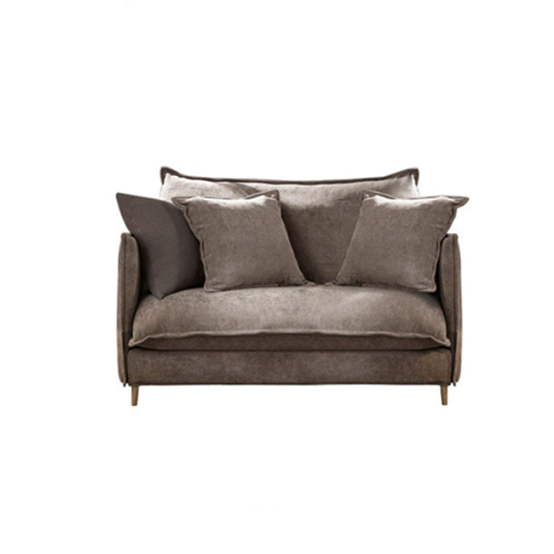 リネンスクエアアームソファ＆チャイズリバーシブルモダンクッションルースバックソファ