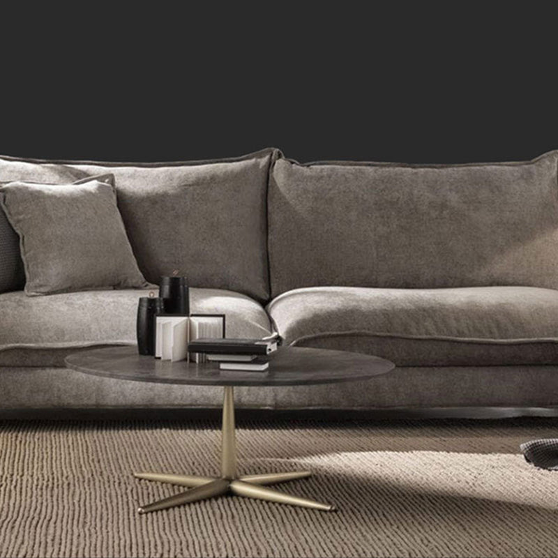 リネンスクエアアームソファ＆チャイズリバーシブルモダンクッションルースバックソファ