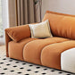 Tufted Loose Back Sofa with Chaise Nordic Pillow Top Arm Sofa in Orange and White Clearhalo 'furn' 'furn_sectionals' 'Furniture' 'Living Room Furniture' 'Sectionals' 5566289