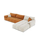 Tufted Loose Back Sofa with Chaise Nordic Pillow Top Arm Sofa in Orange and White Right Clearhalo 'furn' 'furn_sectionals' 'Furniture' 'Living Room Furniture' 'Sectionals' 5566298