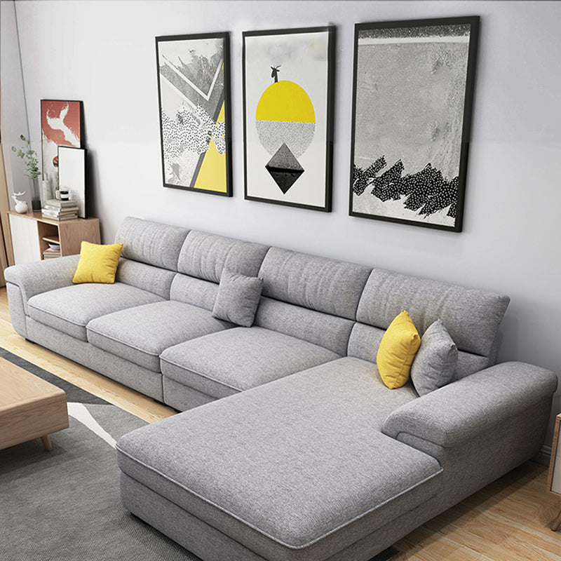137.79 "L Modern Sectional Sectional Pillow Brazo Sectional para sala de estar