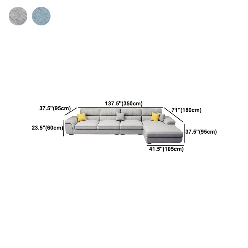 137.79 "L Modern Sectional Sectional Pillow Brazo Sectional para sala de estar