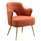 23.62"W x 23.62"D Velvet/Leather Side Chair Brass Four Legs Accent Chair Clearhalo 'Accent Chairs' 'accent_chairs' 'Chairs & Seating' 'furn' 'furn_accent_chairs' 'Furniture' 'Living Room Furniture' 5566441