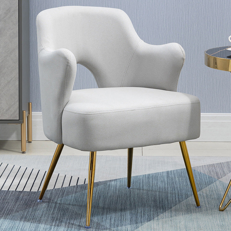 23.62"W x 23.62"D Velvet/Leather Side Chair Brass Four Legs Accent Chair Grey Faux Leather Clearhalo 'Accent Chairs' 'accent_chairs' 'Chairs & Seating' 'furn' 'furn_accent_chairs' 'Furniture' 'Living Room Furniture' 5566442