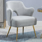 23.62"W x 23.62"D Velvet/Leather Side Chair Brass Four Legs Accent Chair Grey Velvet Clearhalo 'Accent Chairs' 'accent_chairs' 'Chairs & Seating' 'furn' 'furn_accent_chairs' 'Furniture' 'Living Room Furniture' 5566444