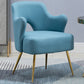 23.62"W x 23.62"D Velvet/Leather Side Chair Brass Four Legs Accent Chair Blue Faux Leather Clearhalo 'Accent Chairs' 'accent_chairs' 'Chairs & Seating' 'furn' 'furn_accent_chairs' 'Furniture' 'Living Room Furniture' 5566447