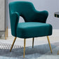 23.62"W x 23.62"D Velvet/Leather Side Chair Brass Four Legs Accent Chair Green Velvet Clearhalo 'Accent Chairs' 'accent_chairs' 'Chairs & Seating' 'furn' 'furn_accent_chairs' 'Furniture' 'Living Room Furniture' 5566448