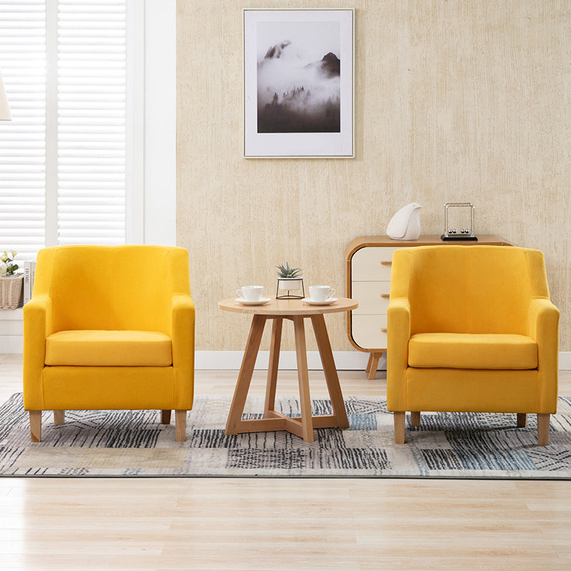 27,55 "W Velvet Arm Chaid Basic 4 jambes Accent Chaise avec dos serré et bras carrés