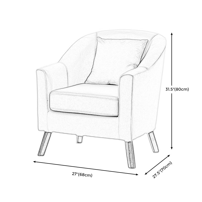 26.77 "L x 27.55" W x 32.67 "H Bonded lederen vat Accentstoel Schuin armen vatstoel