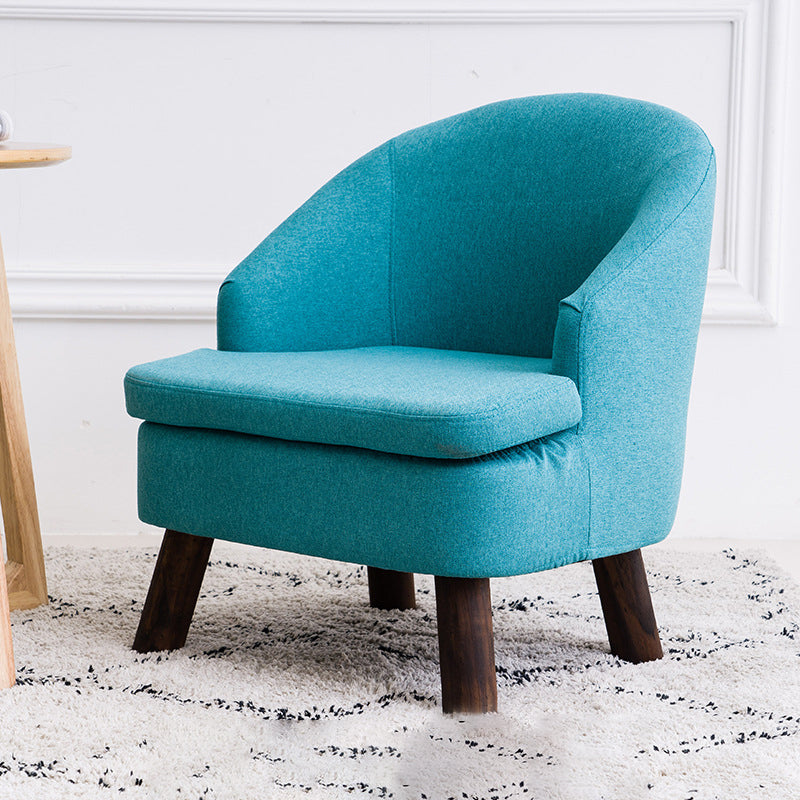 Barrel Chair 22.44" L x 14.96" W x 25.98" H Barrel Accent Chair for Living Room Blue Brown Clearhalo 'Accent Chairs' 'accent_chairs' 'Chairs & Seating' 'furn' 'furn_accent_chairs' 'Furniture' 'Living Room Furniture' 5566491