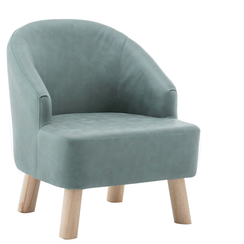 Barrel Chair 22.44" L x 14.96" W x 25.98" H Barrel Accent Chair for Living Room Turquoise Natural Wood Clearhalo 'Accent Chairs' 'accent_chairs' 'Chairs & Seating' 'furn' 'furn_accent_chairs' 'Furniture' 'Living Room Furniture' 5566495