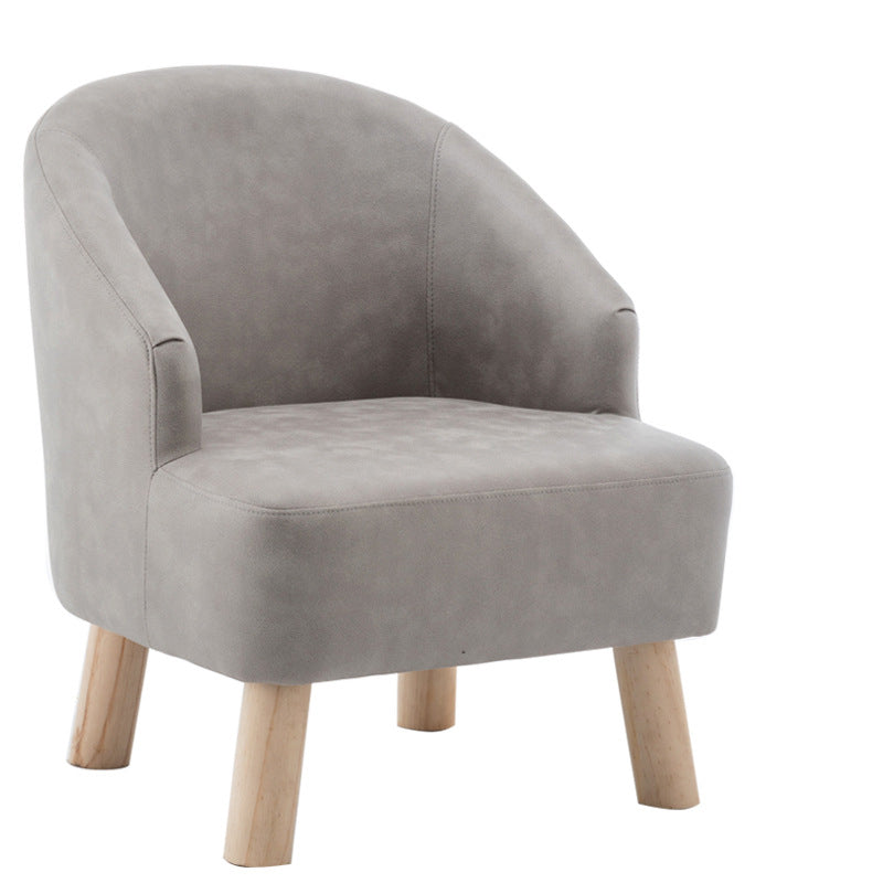 Barrel Chair 22.44" L x 14.96" W x 25.98" H Barrel Accent Chair for Living Room Gray Natural Wood Clearhalo 'Accent Chairs' 'accent_chairs' 'Chairs & Seating' 'furn' 'furn_accent_chairs' 'Furniture' 'Living Room Furniture' 5566498