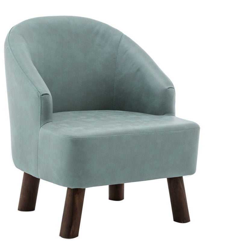 Barrel Chair 22.44" L x 14.96" W x 25.98" H Barrel Accent Chair for Living Room Turquoise Brown Clearhalo 'Accent Chairs' 'accent_chairs' 'Chairs & Seating' 'furn' 'furn_accent_chairs' 'Furniture' 'Living Room Furniture' 5566499