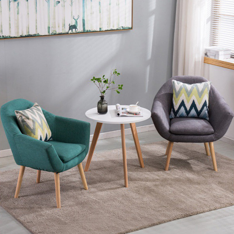 Linen Arm Chair 28.74" L x 24.80" W x 30.31" H Flared Arms Accent Chair with Pillow Back Clearhalo 'Accent Chairs' 'accent_chairs' 'Chairs & Seating' 'furn' 'furn_accent_chairs' 'Furniture' 'Living Room Furniture' 5566508