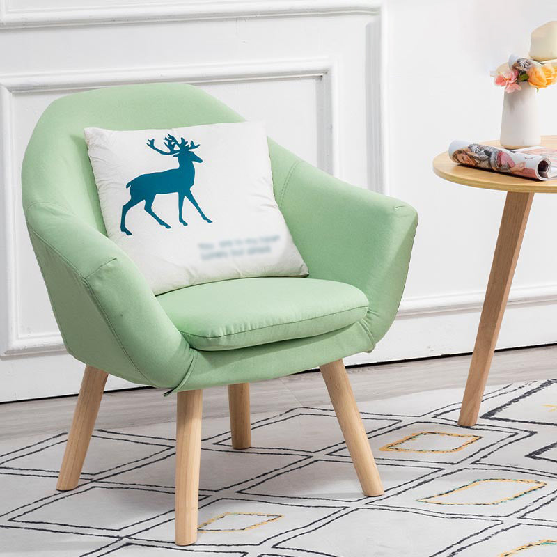 Linen Arm Chair 28.74" L x 24.80" W x 30.31" H Flared Arms Accent Chair with Pillow Back Mint Green Clearhalo 'Accent Chairs' 'accent_chairs' 'Chairs & Seating' 'furn' 'furn_accent_chairs' 'Furniture' 'Living Room Furniture' 5566512