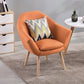 Linen Arm Chair 28.74" L x 24.80" W x 30.31" H Flared Arms Accent Chair with Pillow Back Orange Yellow Clearhalo 'Accent Chairs' 'accent_chairs' 'Chairs & Seating' 'furn' 'furn_accent_chairs' 'Furniture' 'Living Room Furniture' 5566514