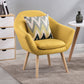 Linen Arm Chair 28.74" L x 24.80" W x 30.31" H Flared Arms Accent Chair with Pillow Back Lemon Yellow Clearhalo 'Accent Chairs' 'accent_chairs' 'Chairs & Seating' 'furn' 'furn_accent_chairs' 'Furniture' 'Living Room Furniture' 5566520