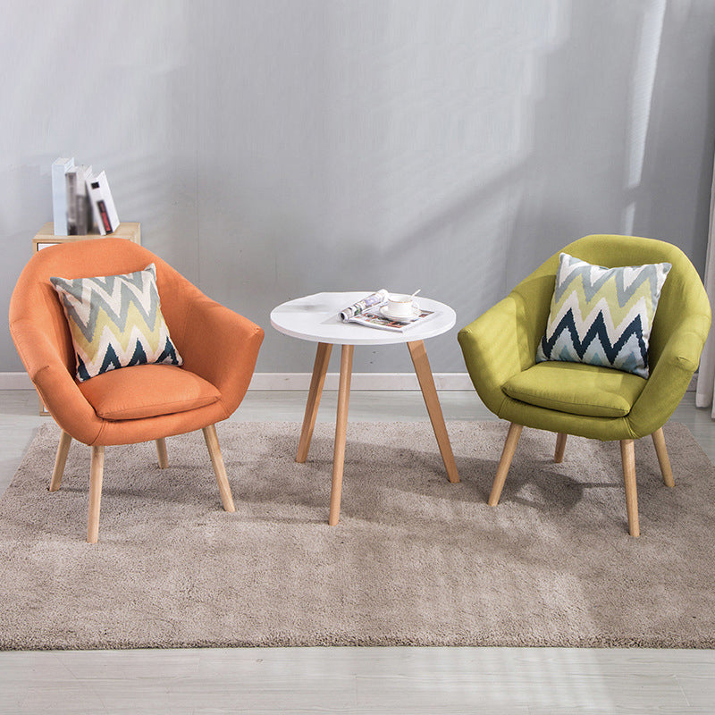 Linen Arm Chair 28.74" L x 24.80" W x 30.31" H Flared Arms Accent Chair with Pillow Back Clearhalo 'Accent Chairs' 'accent_chairs' 'Chairs & Seating' 'furn' 'furn_accent_chairs' 'Furniture' 'Living Room Furniture' 5566524