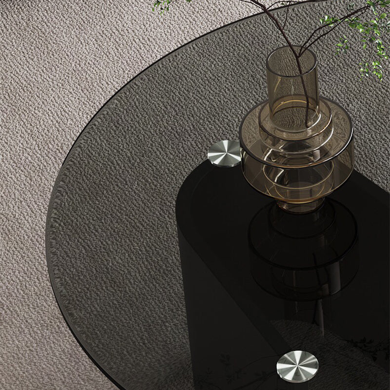 テンペレッドガラストップカクテルテーブルリビングルーム用のコーヒーテーブルラウンドテーブル