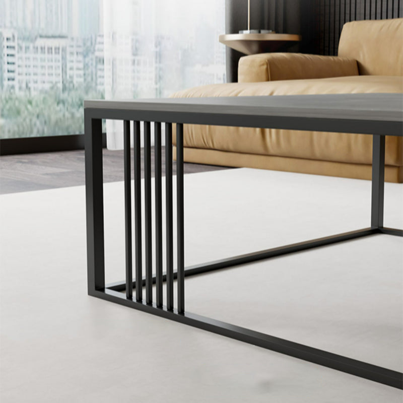 Glam 16.5" H Rectangle/Square Slate Coffee Table Steel Frame Cocktail Table Clearhalo 'Coffee & Accent Tables' 'Coffee Tables' 'coffee_tables' 'furn' 'furn_coffee_tables' 'Furniture' 'Living Room Furniture' 5566807