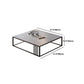 Glam 16.5" H Rectangle/Square Slate Coffee Table Steel Frame Cocktail Table Clearhalo 'Coffee & Accent Tables' 'Coffee Tables' 'coffee_tables' 'furn' 'furn_coffee_tables' 'Furniture' 'Living Room Furniture' 5566821