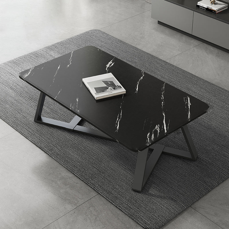 Rectangle Wooden Coffee Table Modern Coffee Table for Living Room 39.5"L x 19.5"W x 18"H Black Clearhalo 'Coffee & Accent Tables' 'Coffee Tables' 'coffee_tables' 'furn' 'furn_coffee_tables' 'Furniture' 'Living Room Furniture' 5566848