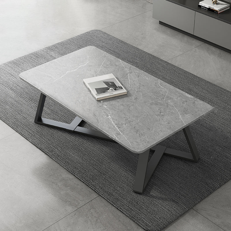 Rectangle Wooden Coffee Table Modern Coffee Table for Living Room 39.5"L x 19.5"W x 18"H Grey Clearhalo 'Coffee & Accent Tables' 'Coffee Tables' 'coffee_tables' 'furn' 'furn_coffee_tables' 'Furniture' 'Living Room Furniture' 5566849