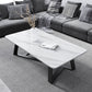 Cross Table Base Design Rectangular Slate Table Glam Style Coffee Table