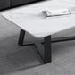 Cross Table Base Design Rectangular Slate Table Glam Style Coffee Table