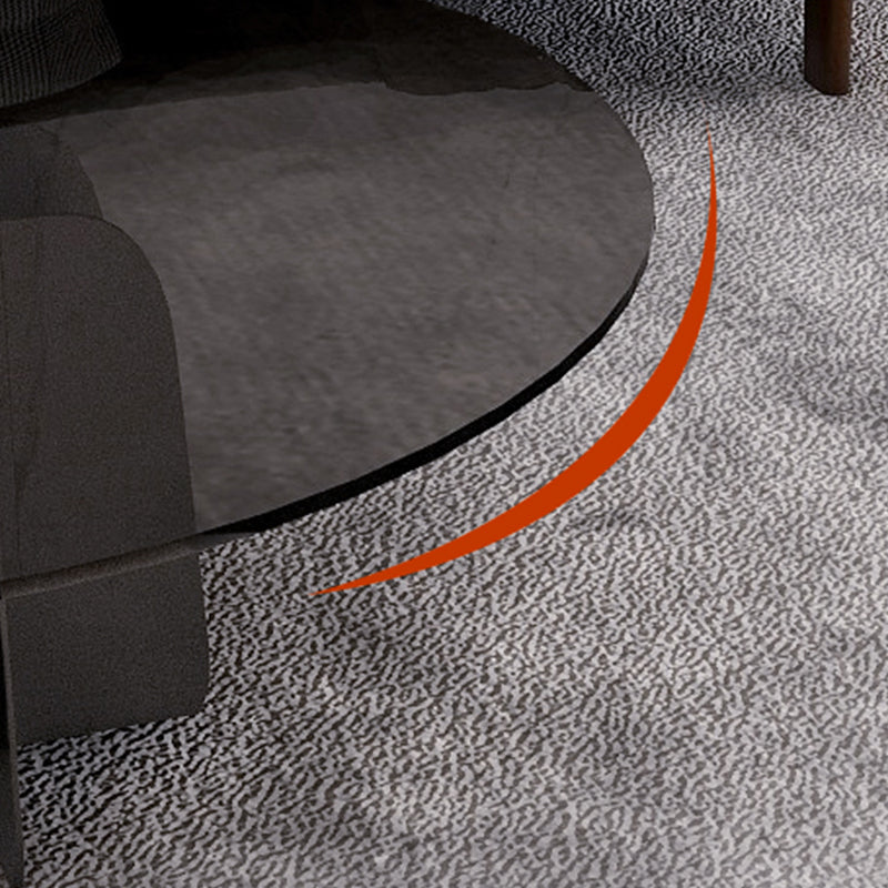 Modern Round Glass Coffee Table Iron Pedestal Cocktail Table Clearhalo 'Coffee & Accent Tables' 'Coffee Tables' 'coffee_tables' 'furn' 'furn_coffee_tables' 'Furniture' 'Living Room Furniture' 5566903