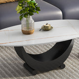 2 Piece Nesting Tables Oval Minimalist Modern Coffee Table Set Clearhalo 'Coffee & Accent Tables' 'Coffee Tables' 'coffee_tables' 'furn' 'furn_coffee_tables' 'Furniture' 'Living Room Furniture' 5566955