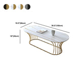 Glam 17,7 "H tavolino in ardesia ovale Tavolo da cocktail in metallo