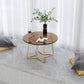 Moderne 11,8 "H ronde glazen salontafel ijzeren abstracte cocktailtafel