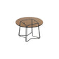 Moderne 11,8 "H ronde glazen salontafel ijzeren abstracte cocktailtafel