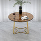 Moderne 11,8 "H ronde glazen salontafel ijzeren abstracte cocktailtafel