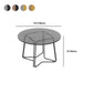 Moderne 11,8 "H ronde glazen salontafel ijzeren abstracte cocktailtafel