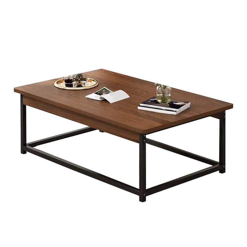 Coffee Table with Rectangular Black/gold Metal Base on 4 Legs Base Clearhalo 'Coffee & Accent Tables' 'Coffee Tables' 'coffee_tables' 'furn' 'furn_coffee_tables' 'Furniture' 'Living Room Furniture' 5567008