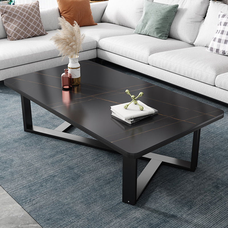 Single Coffee Table Slate Rectangular Coffee Table for Living Room Black Clearhalo 'Coffee & Accent Tables' 'Coffee Tables' 'coffee_tables' 'furn' 'furn_coffee_tables' 'Furniture' 'Living Room Furniture' 5567036